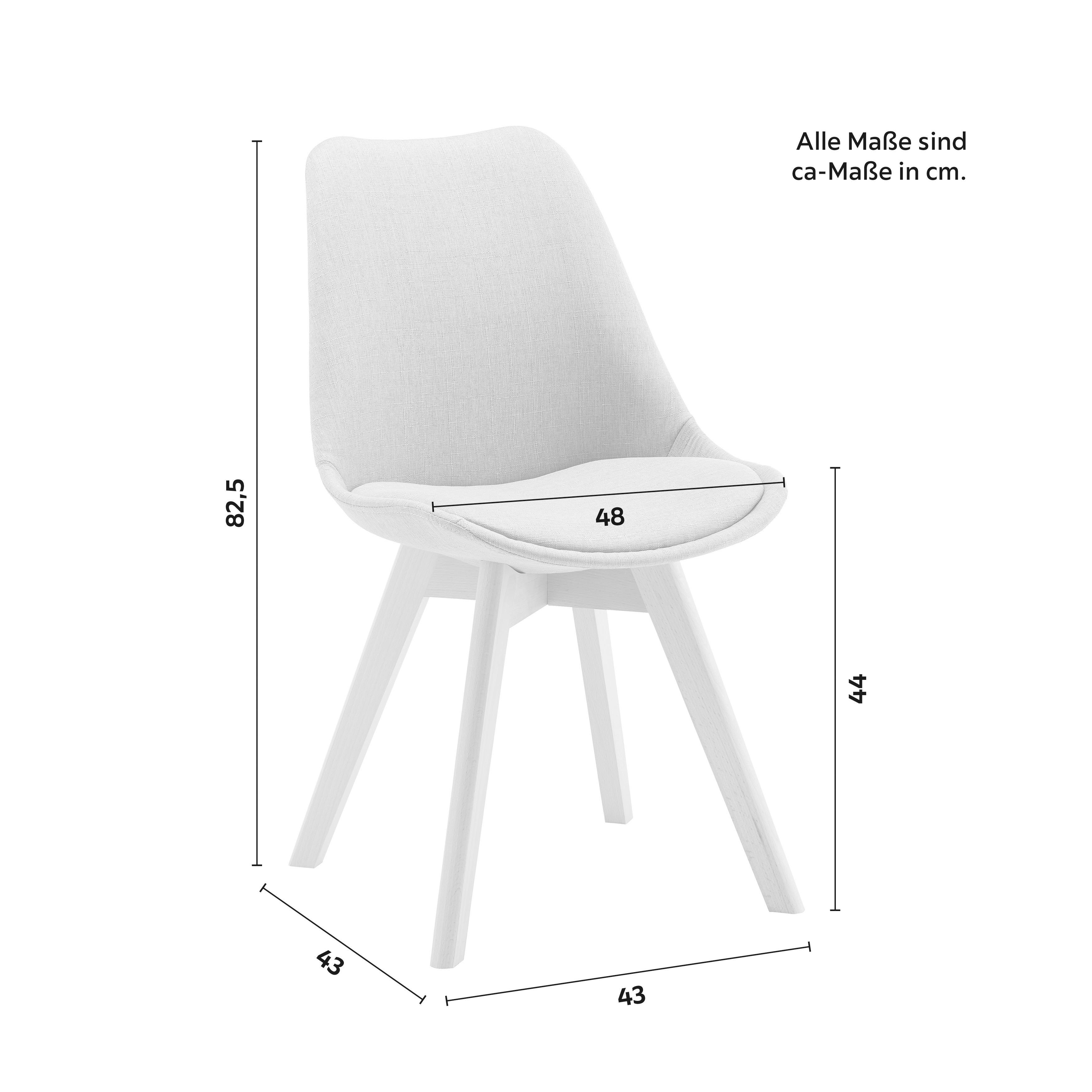 Jídelní židle Rocksi - světle šedá/barvy buku, Moderní, dřevo/textil (43/82,5/43cm) - Bessagi Home