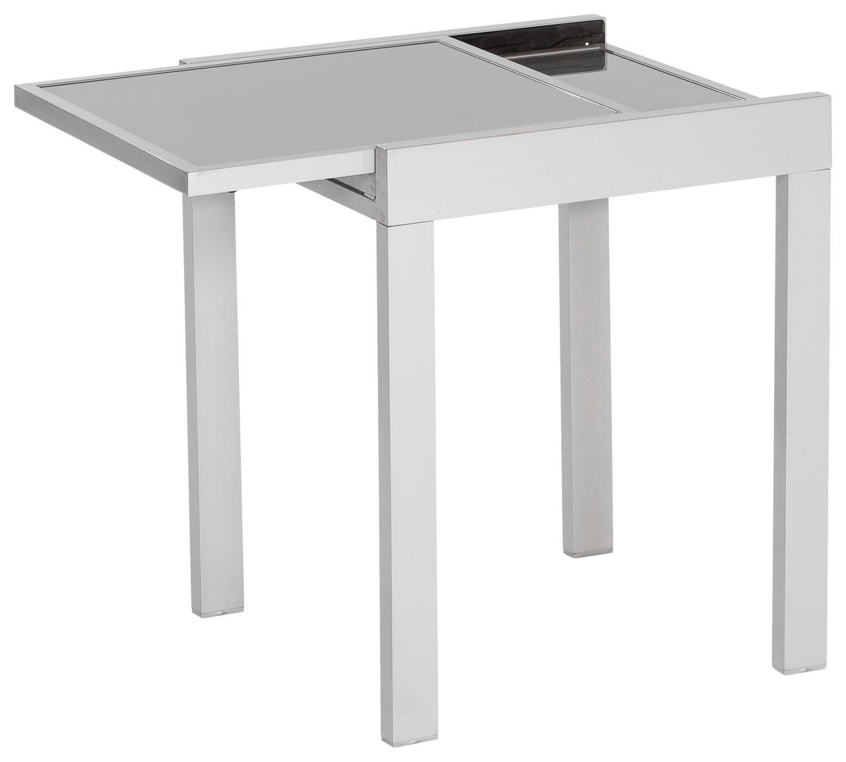 Gartenmöbel Set 3-Tlg Amalfi aus Metall/Kunststoff - Silberfarben/Braun, MODERN, Kunststoff/Metall - Gardenson