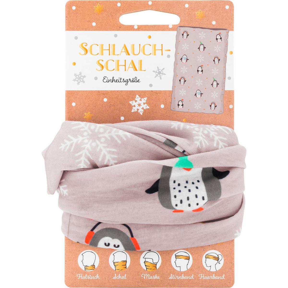 Schlauchschal Grau Pinguin Polyester - Grau, KONVENTIONELL, Textil (27/51cm) - Sheepworld
