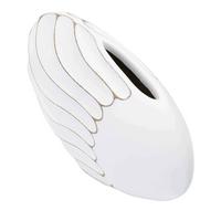 Vase Polyresin Lines Weiß B: 34 Cm - Weiß, Basics, Kunststoff (34/24.5/11.5cm)