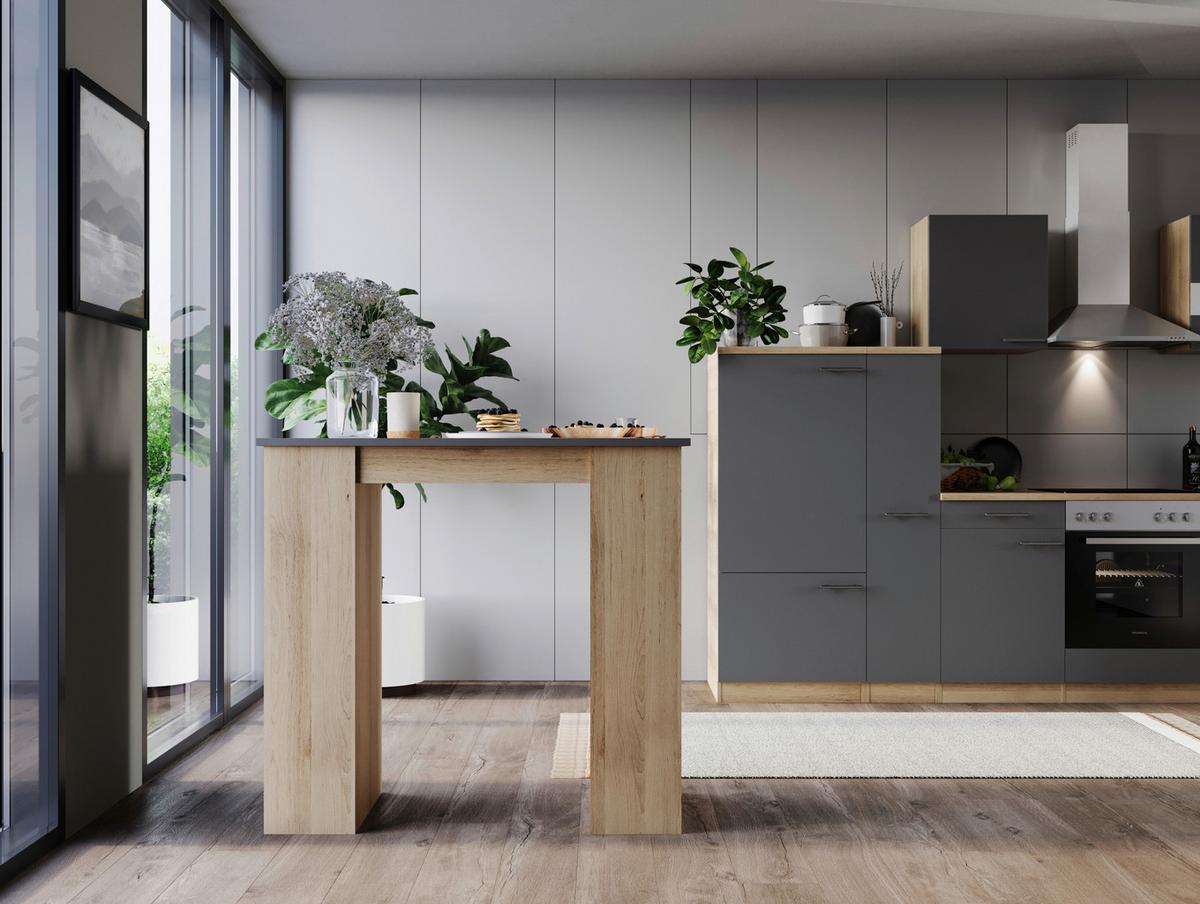 Bartisch Merle Grau/Eiche Dekor L:103cm - Eichefarben/Grau, Design, Holzwerkstoff (103/50/115cm) - Respekta