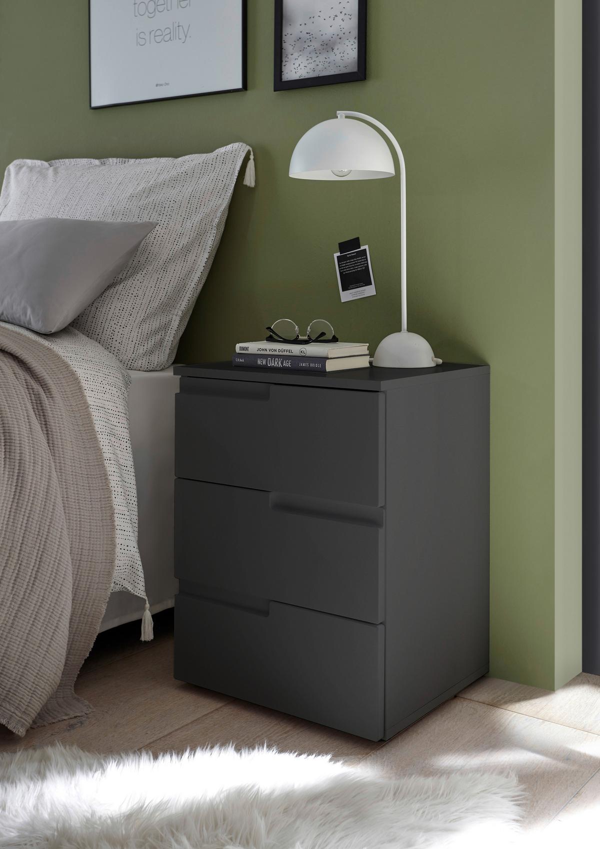 Nachtkästchen Graphitfarben H: 60,9 Cm, Spice 3 - Schwarz/Graphitfarben, MODERN, Holzwerkstoff (46,2/60,9/40cm)