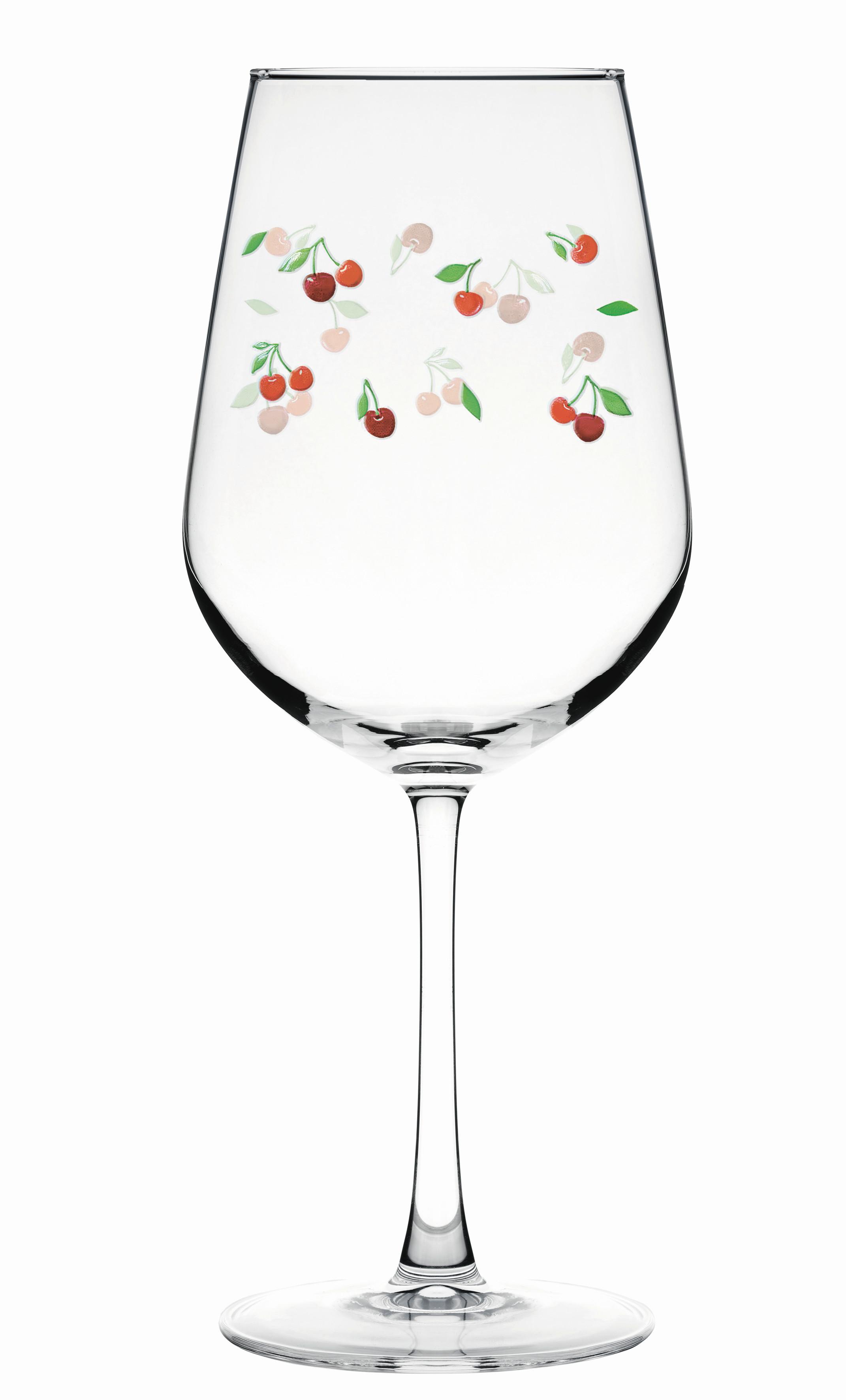 Weinglas Cherry - Klar/Rot, Design, Glas (9/22,3cm) - Luca Bessoni