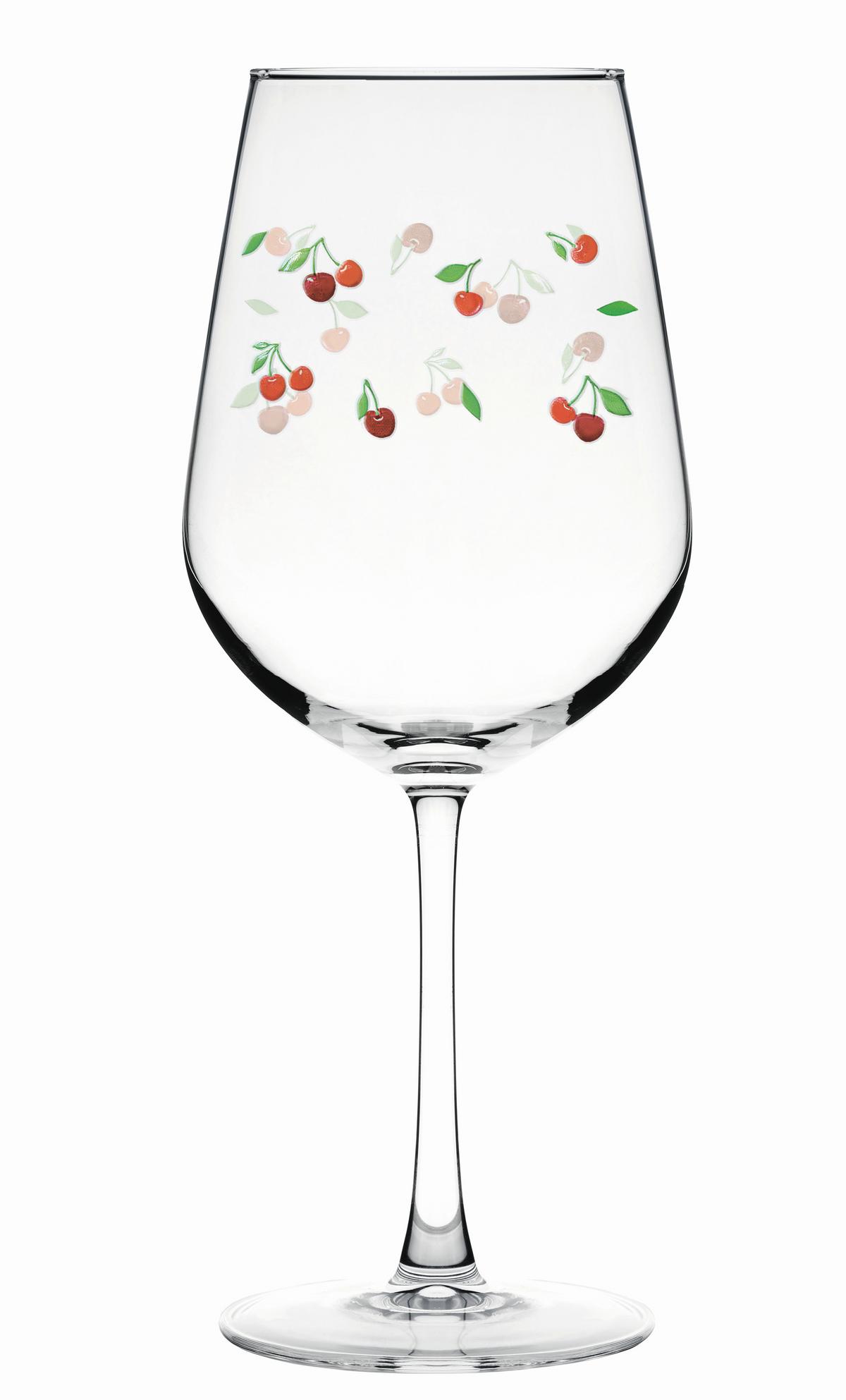 Weinglas Cherry - Klar/Rot, Design, Glas (9/22,3cm) - Luca Bessoni