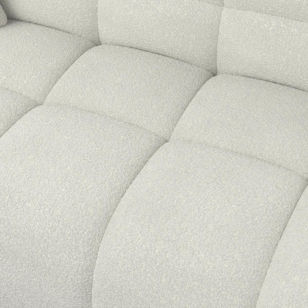 Pohovka MARIE, bílá žinylka, max. 360 kg - bílá/černá, Moderní, dřevo/textil (232/77/90cm) - Bessagi Home