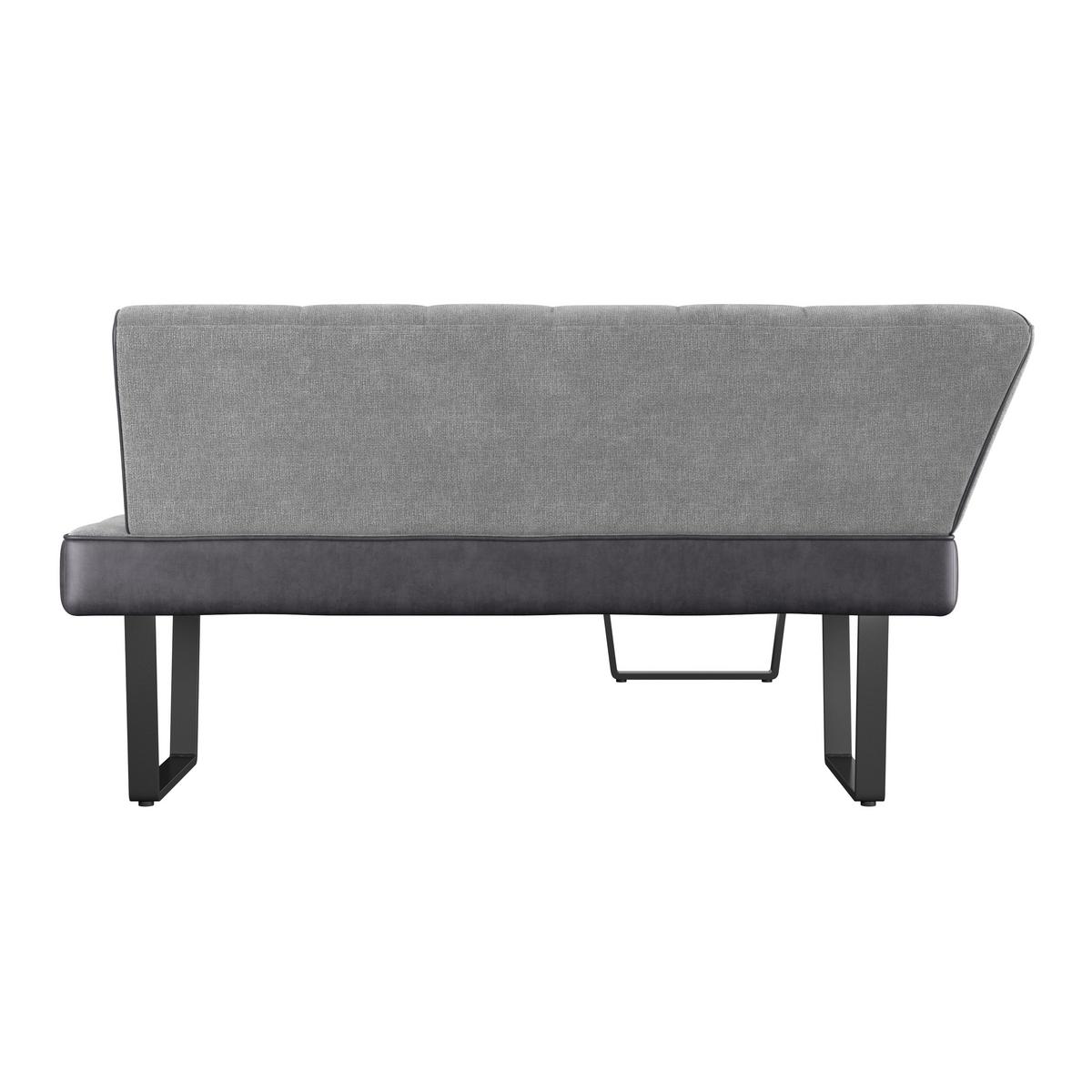 Eckbank Pag - Hellgrau/Schwarz, KONVENTIONELL, Textil/Metall (200/160cm) - MID.YOU