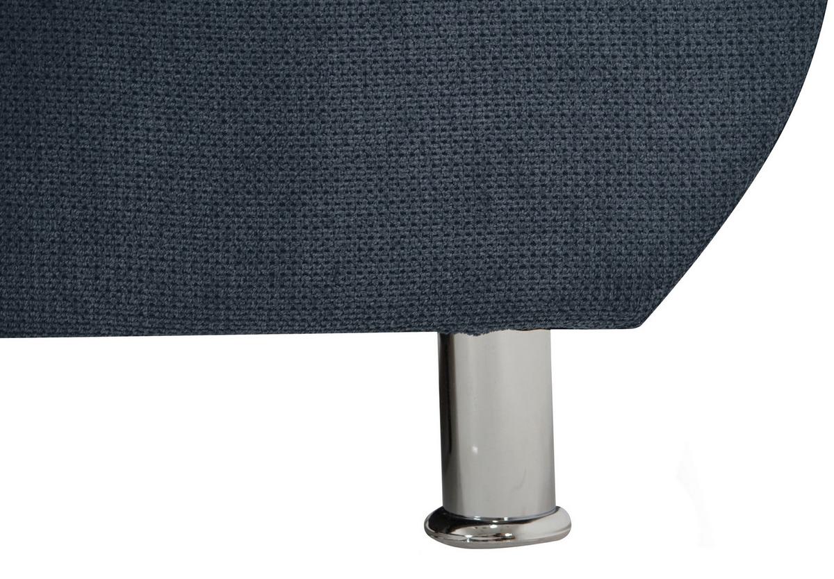 Rohová sedačka ERICE, levá, modrá - modrá/barvy chromu, Design, textil/plast (198/312cm)