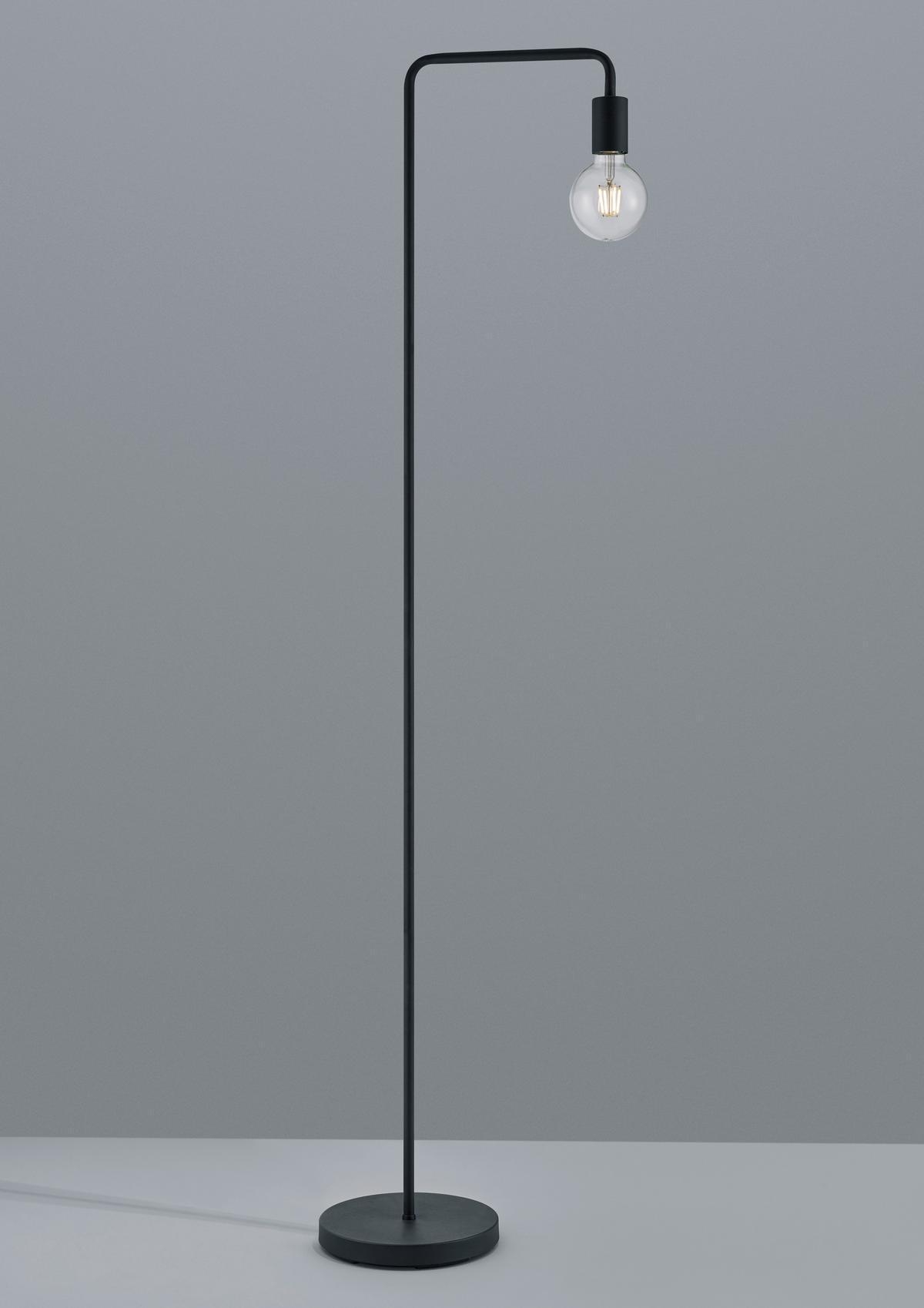 Stehlampe Diallo Schwarz Schlichtes Design, Fußschalter - Schwarz, Basics, Metall (23/149cm) - Trio Leuchten