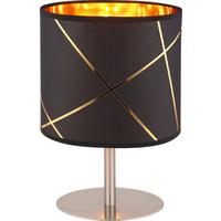 Tischlampe Siwon Schwarz/ Goldfarben mit Schalter - Goldfarben/Schwarz, ROMANTIK / LANDHAUS, Textil/Metall (18/10/25cm) - James Wood