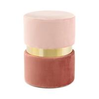 Pouf Samt Dunkel-Hellrosa/ Goldfarben BxHxT: 35x46x35 cm - Hellrosa/Dunkelrosa, Basics, Holz/Holzwerkstoff (35/46/35cm) - Kayoom