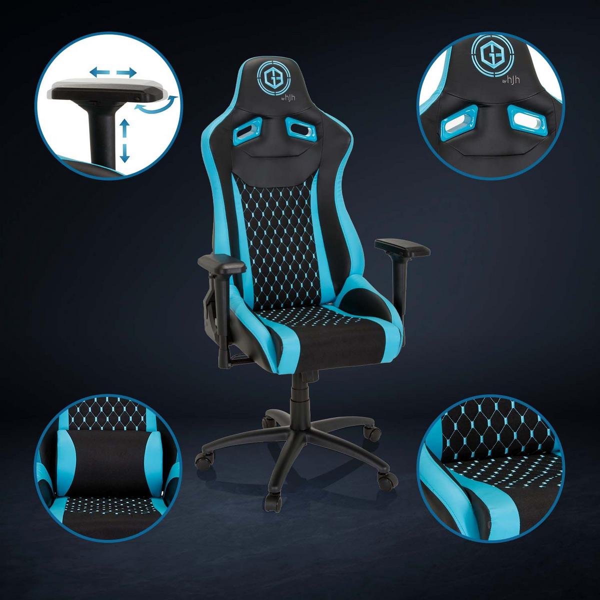 Gamingstuhl Gamebreaker Sx 04 Schwarz/Türkis - Türkis/Schwarz, MODERN, Kunststoff/Textil (74/137/66cm) - MID.YOU