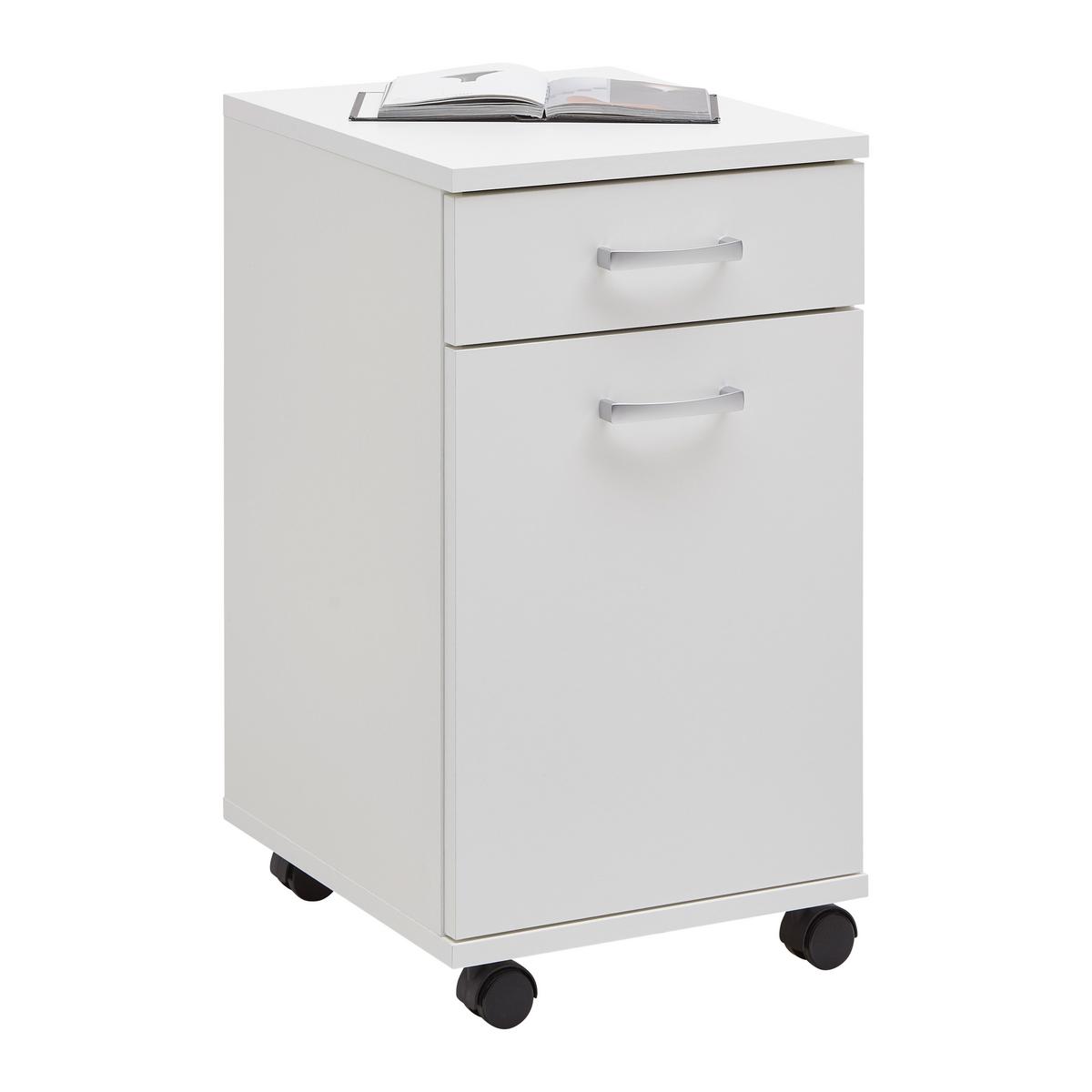 Kontajner na kolieskach biela - biela, Konventionell, kompozitné drevo/plast (33/59/38cm) - Mömax