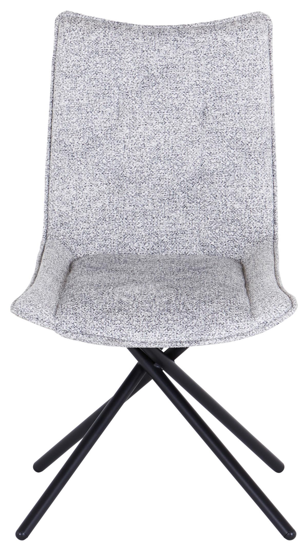 Stuhl Kora - Schwarz/Grau, MODERN, Textil/Metall (51/87/60cm) - MID.YOU
