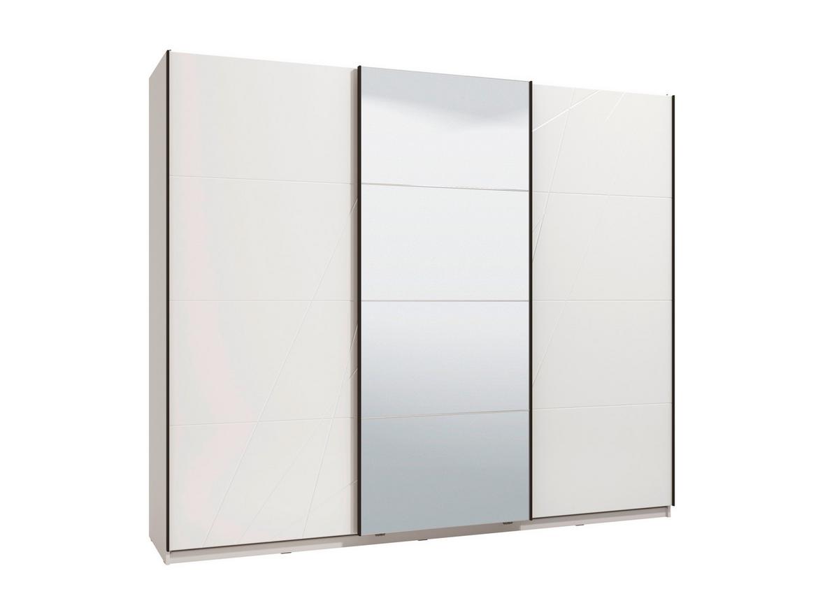 Tolóajtós Szekrény Ksanti 262/224 Cm - fehér/magasfényű fehér, Basics, faalapú anyag (262,5/224/65,5cm)