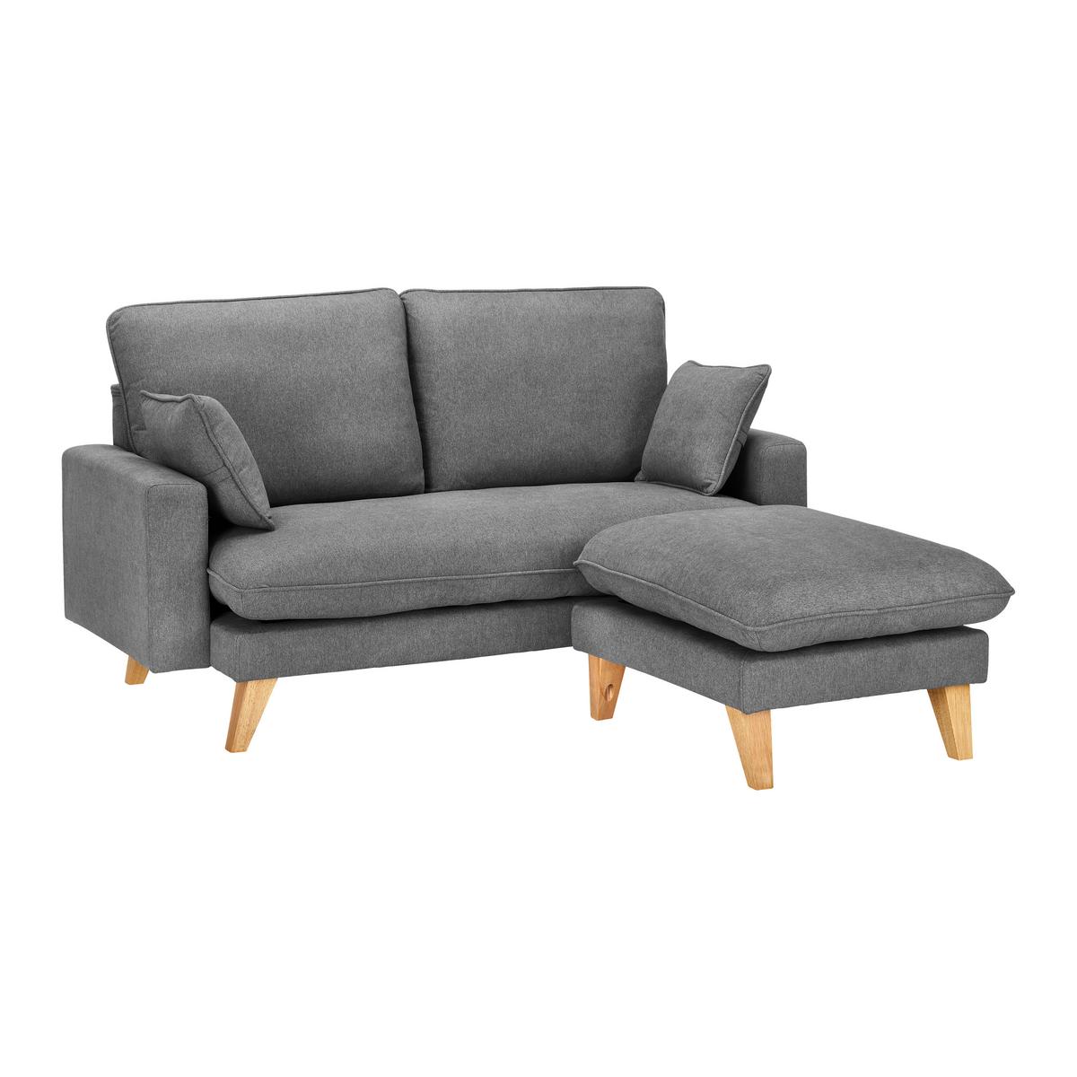 Sedací souprava ILLA, tmavě šedá - tmavě šedá/barvy buku, Moderní, dřevo/textil (154/82/155cm) - Bessagi Home
