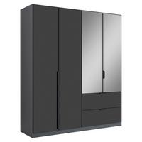 Kleiderschrank Quadra Grau Dunkelgrau - Dunkelgrau/Grau, KONVENTIONELL, Glas/Holzwerkstoff (181/210/54cm) - Rauch Möbel