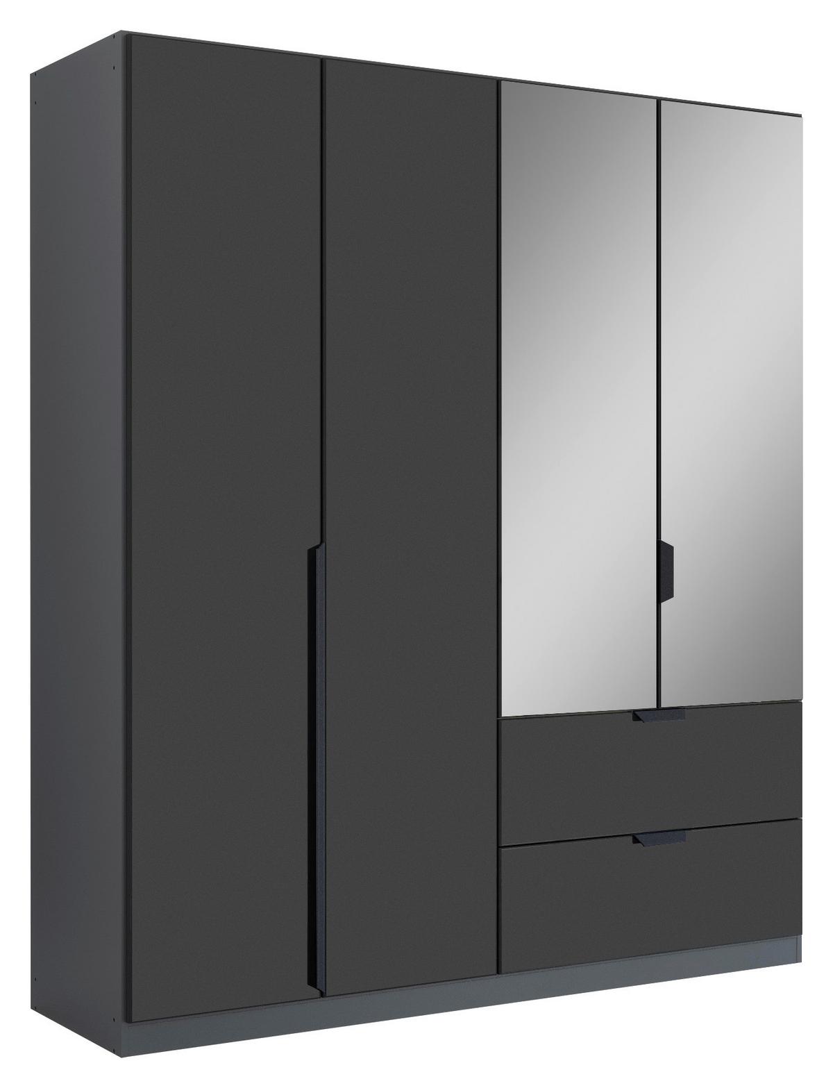 Kleiderschrank Quadra Grau Dunkelgrau - Dunkelgrau/Grau, KONVENTIONELL, Glas/Holzwerkstoff (181/210/54cm) - Rauch Möbel