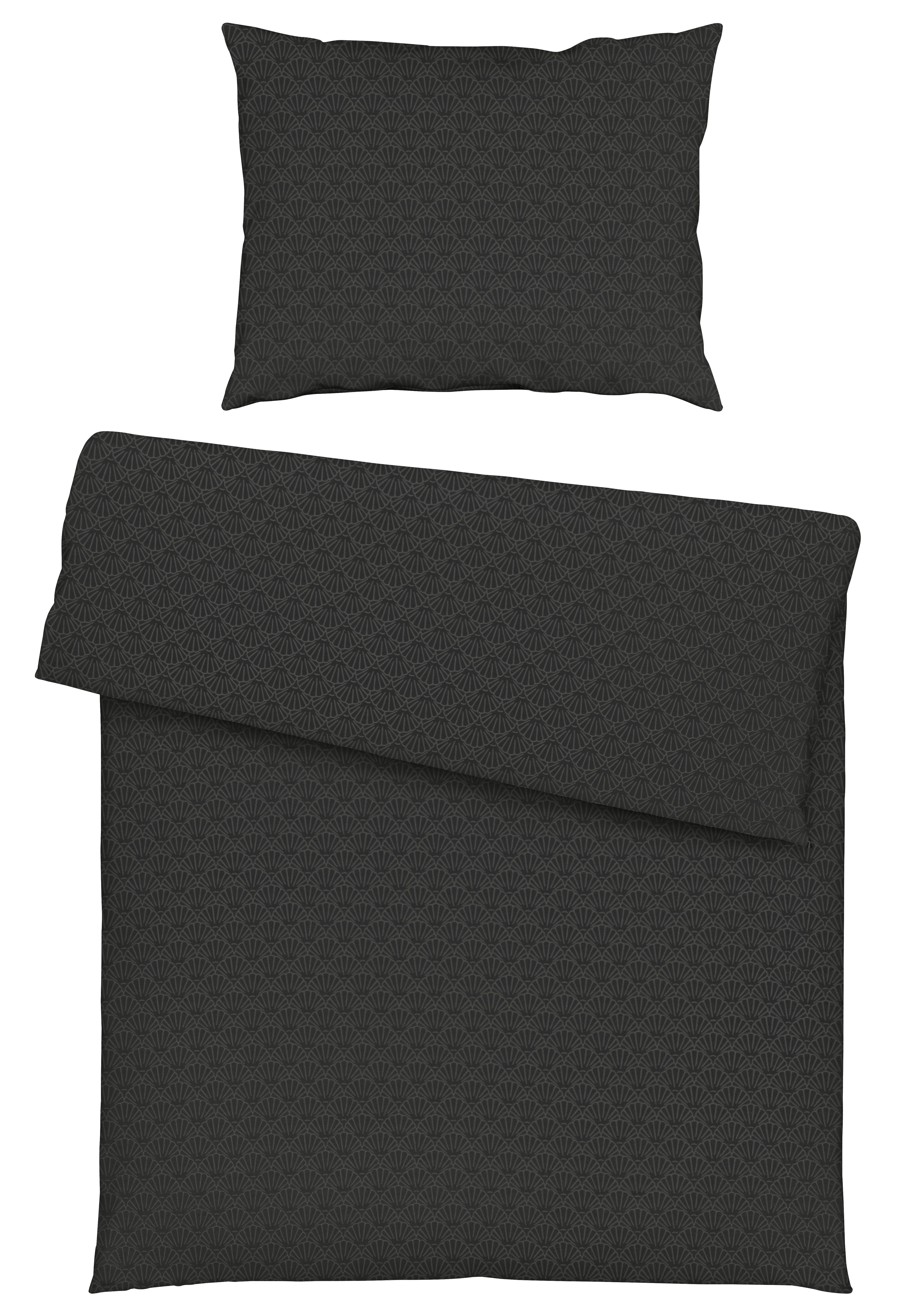 POVLEČENÍ SHELL, ca. 90x70/140x200 cm - černá, textil (140/200cm) - Mömax