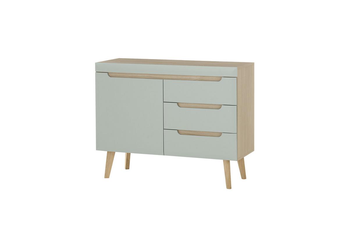 Sideboard Svante Torge Grün/Eichefarben B: 107 cm - Eichefarben/Grün, Design, Holzwerkstoff (107/83/40cm) - MID.YOU