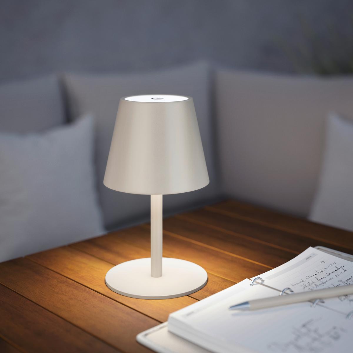 STOLNÍ LAMPA NA BATERIE NOEMI - pískové barvy, Konvenční, kov/plast (10,5/17-36cm) - Mömax
