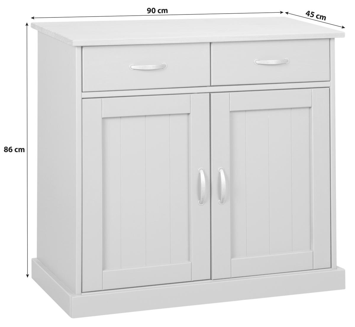 Kommode Luzerna 3.1 - Braun/Grau, KONVENTIONELL, Holz (90/86/45cm) - MID.YOU