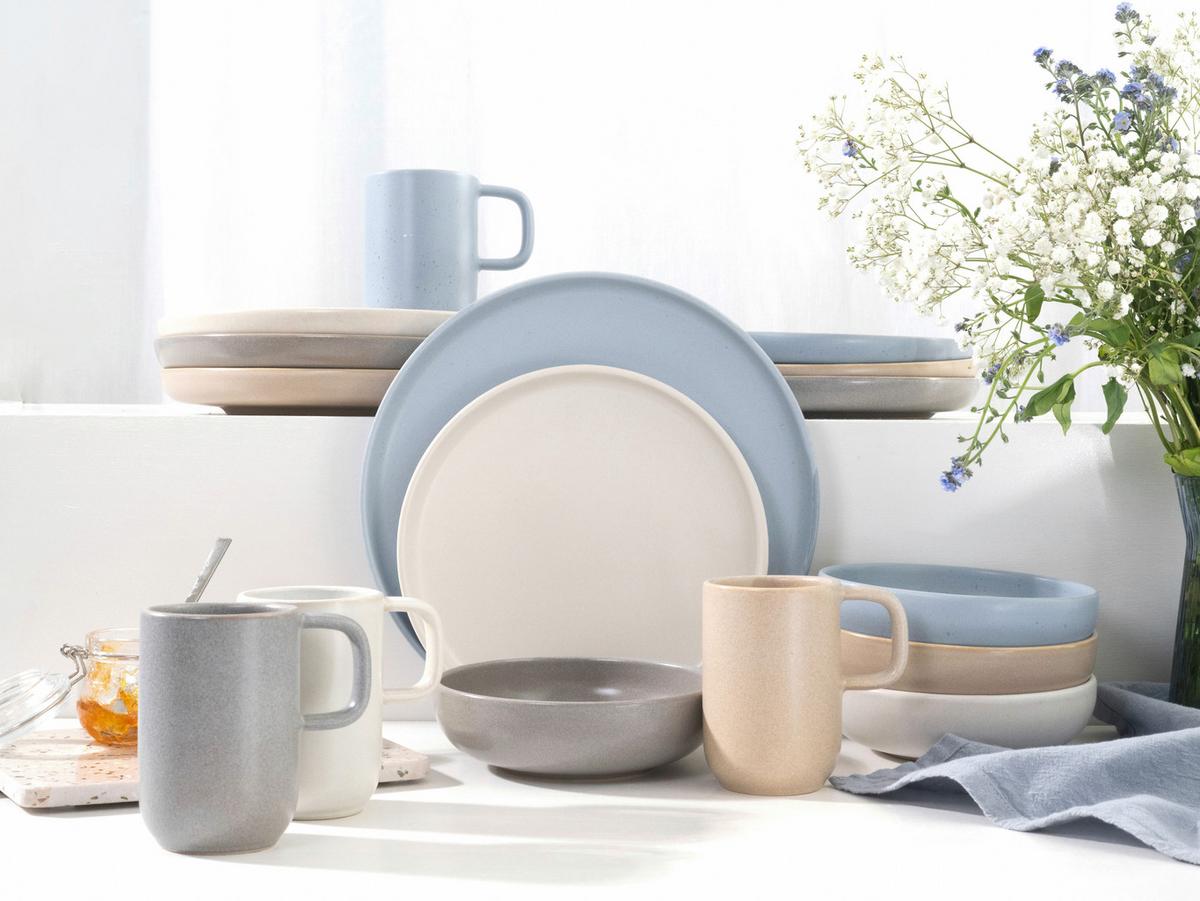 Kombiservice Uno Nordic, Creme, 16-Tlg. - Sandfarben/Creme, Basics, Keramik - Creatable