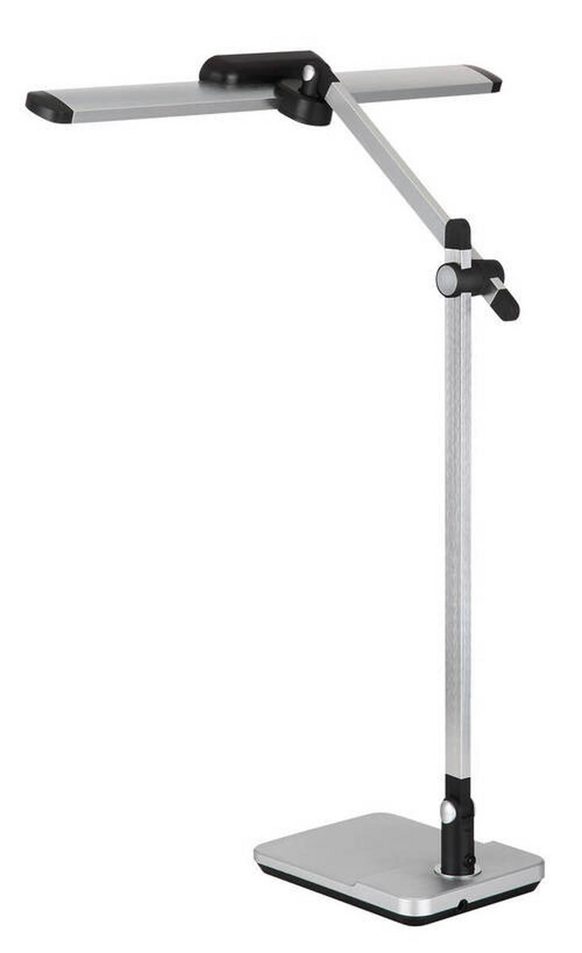 LED-Schreibtischleuchte 58453 - Silberfarben/Schwarz, Design, Kunststoff/Metall (36,8/50/61,2cm) - Globo