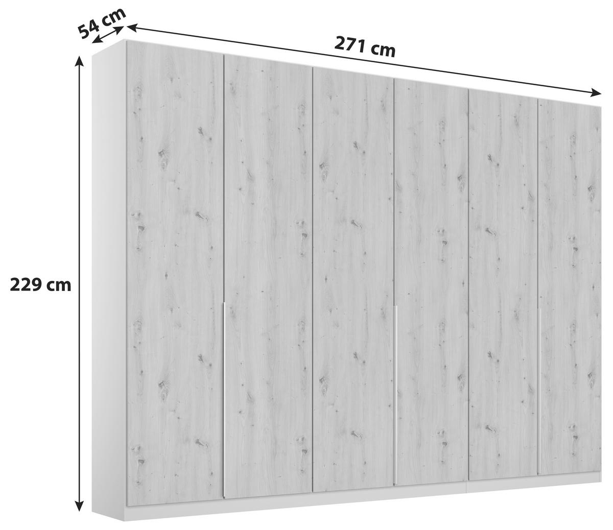 Drehtürenschrank 271 cm Alabama Extra Hellgrau - Hellgrau/Eiche Artisan, MODERN, Holzwerkstoff (271/229/54cm)