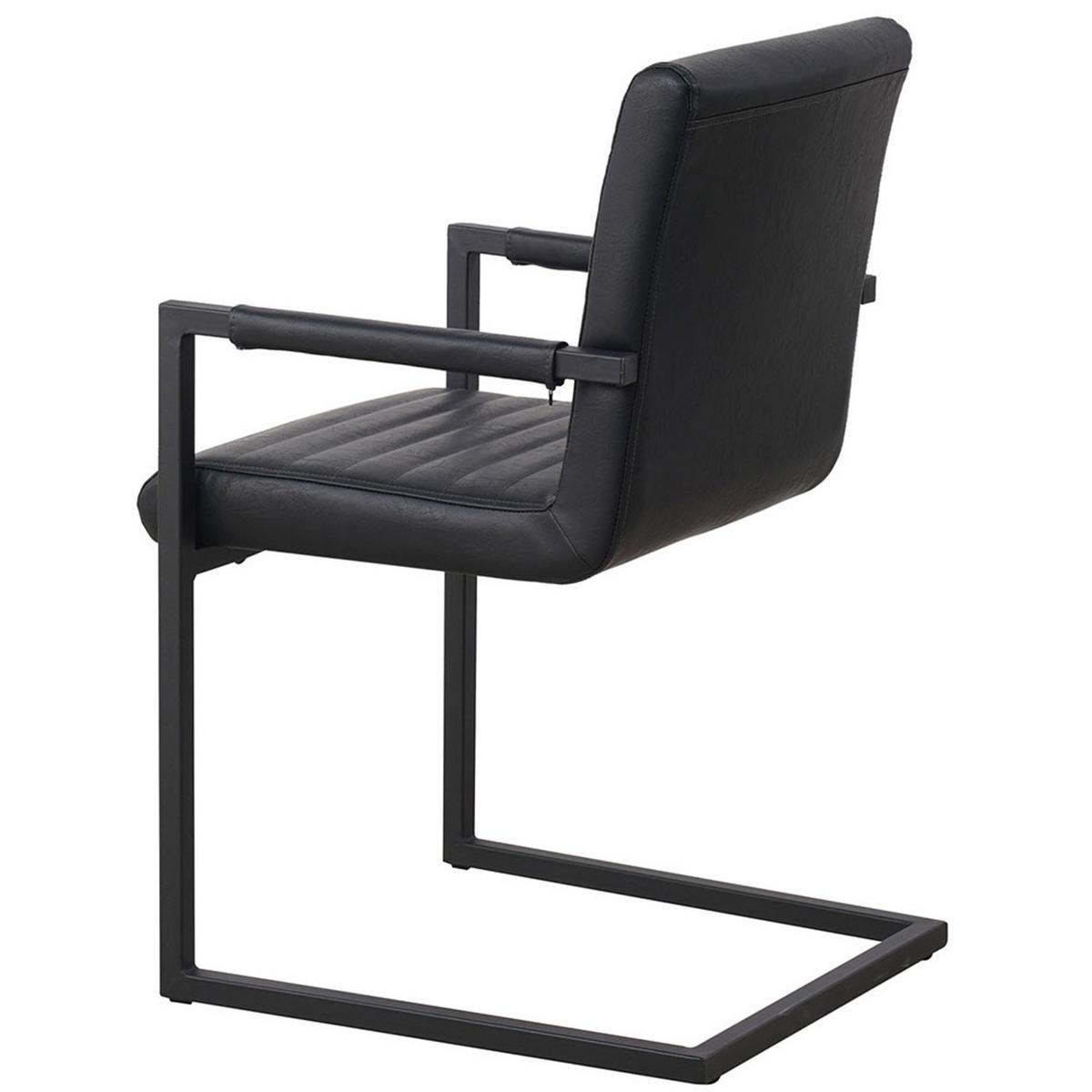 SADA ŽIDLÍ S PODRUČKAMI KUBIS - černá, Lifestyle, kov/textil (54/86/57cm) - MID.YOU