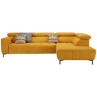 Rohová sedačka TARRAGONA, pravá, žlutá, bez výsuvu - černá/žlutá, Moderní, textil (295/201cm) - Premium Living