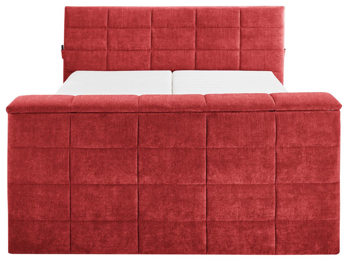 Boxspringbett Mit Topper 180x200 Cm Denver - Rot, KONVENTIONELL, Textil (180/200cm) - Carryhome