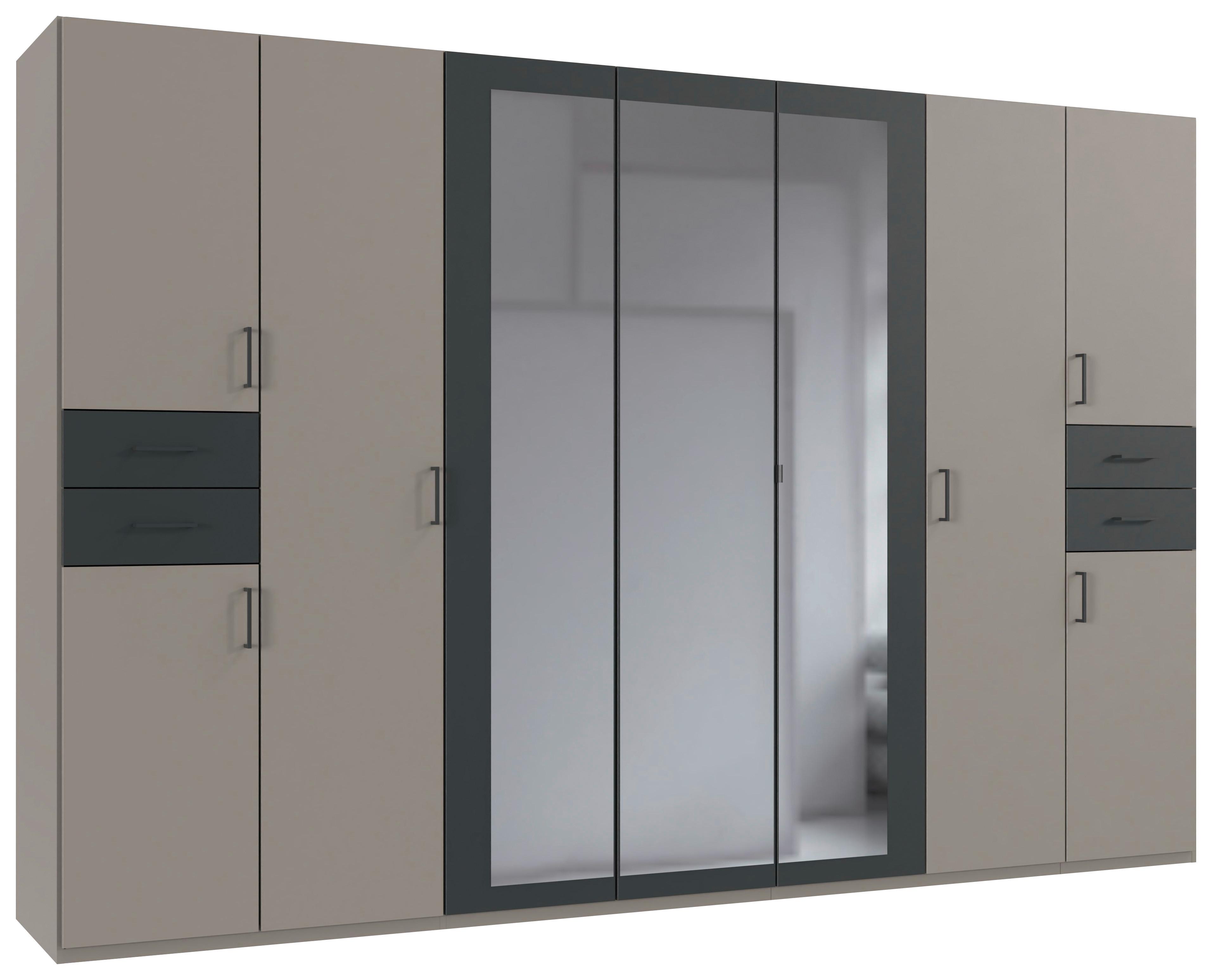 Drehtürenschrank Vegas Sahara/Graphit/Grau B: 313 cm