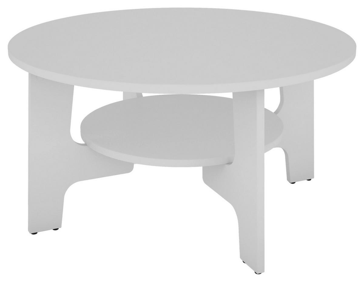 Couchtisch Rund Jonny Weiß - Weiß, KONVENTIONELL, Holzwerkstoff (80/80/42,5cm) - MID.YOU