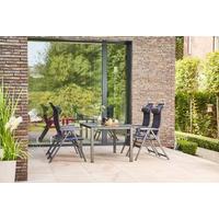 Gartengarnitur 5-tlg. Aluminium Kunststoff Mitpolster - Anthrazit/Schwarz, KONVENTIONELL, Kunststoff/Textil - Siena Garden