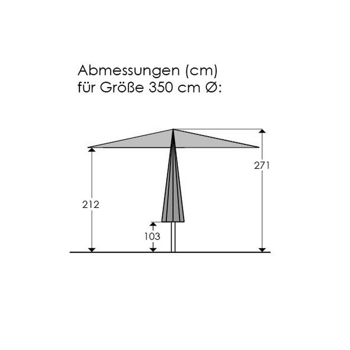 Sonnenschirm 350x275x350 Cm Naturfarben - Anthrazit/Naturfarben, Basics, Textil/Metall (350/275cm) - Schneider