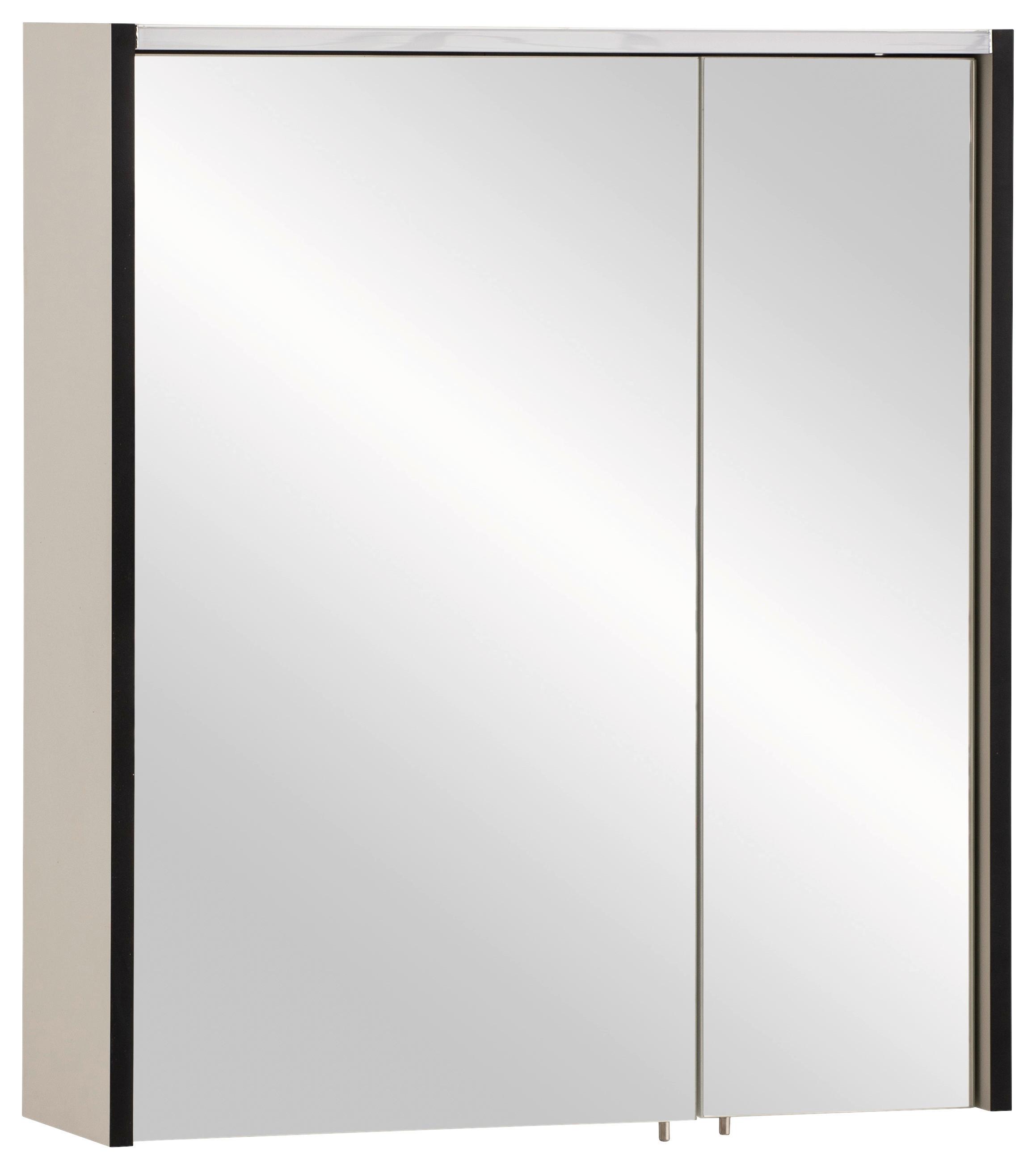 Spiegelschrank Creme, Beige B: 63,5cm - Beige/Creme, MODERN, Glas/Holzwerkstoff (63,5/72,4/17,5cm) - MID.YOU