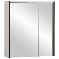 Spiegelschrank Creme, Beige B: 63,5cm - Beige/Creme, MODERN, Glas/Holzwerkstoff (63,5/72,4/17,5cm) - MID.YOU