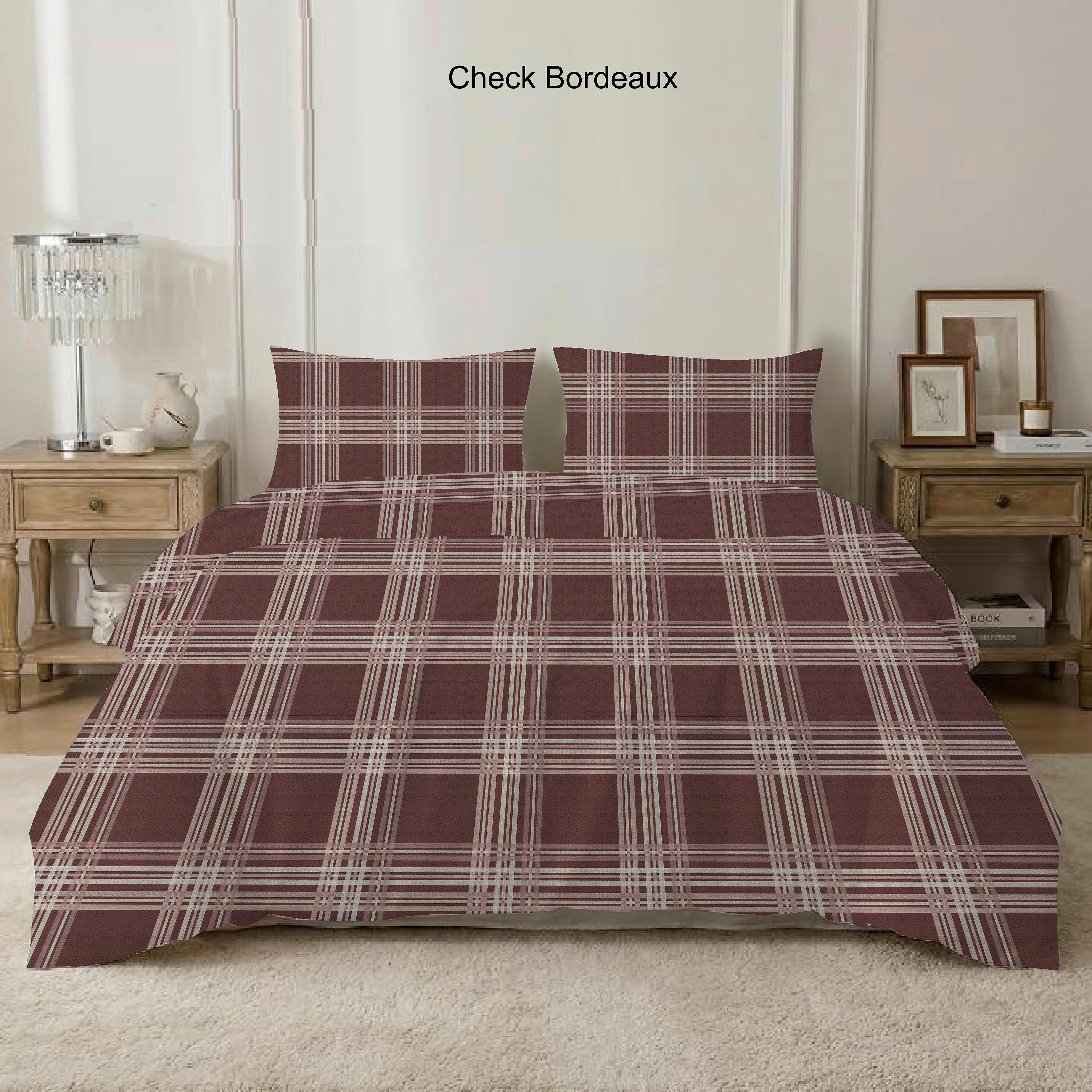 BETTWÄSCHE CHECK - Bordeaux, Textil