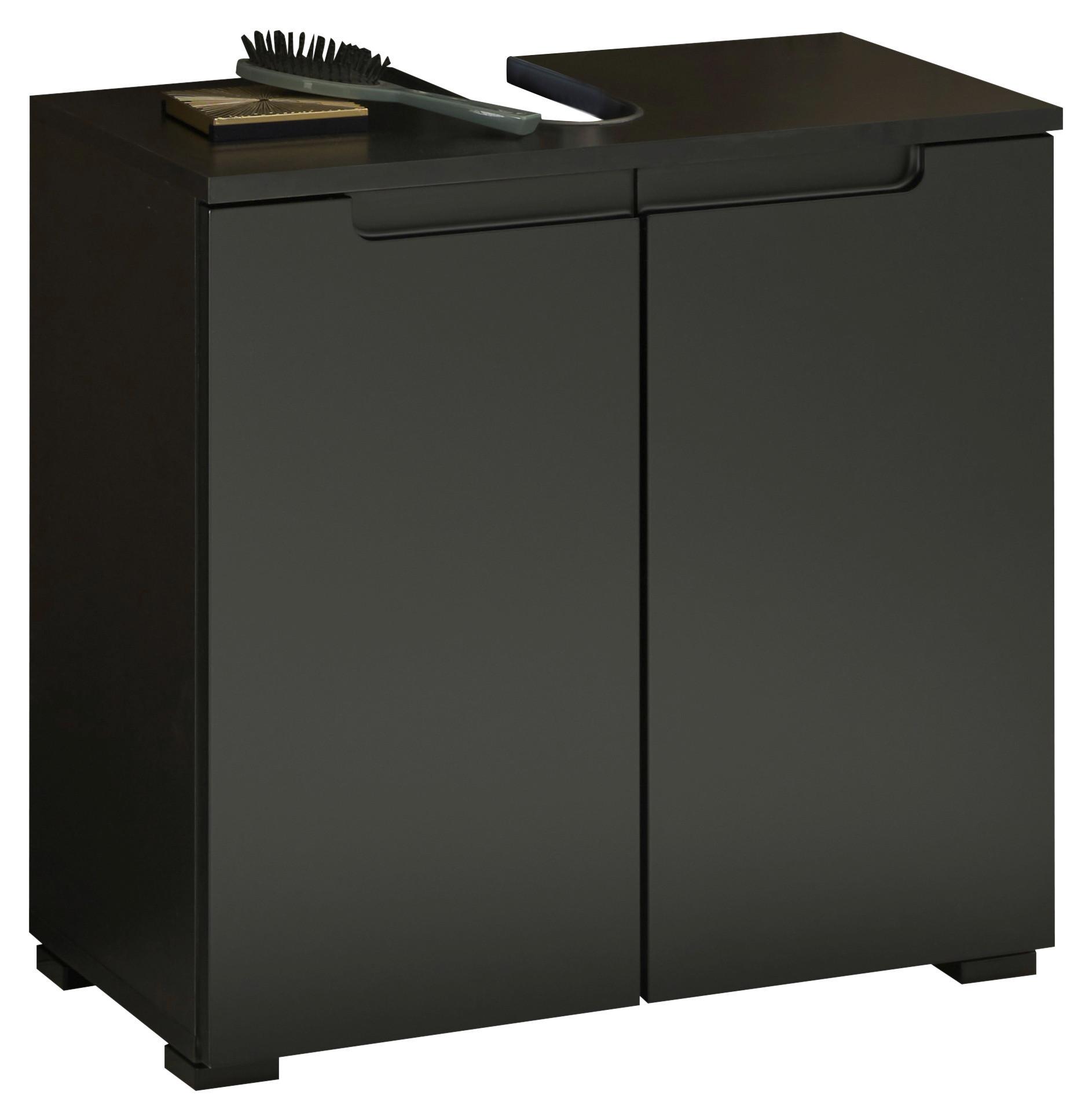 Waschbeckenunterschrank Spice B: 60 cm Schwarz Stehend - Schwarz, MODERN, Holzwerkstoff (60/57/32cm) - MID.YOU