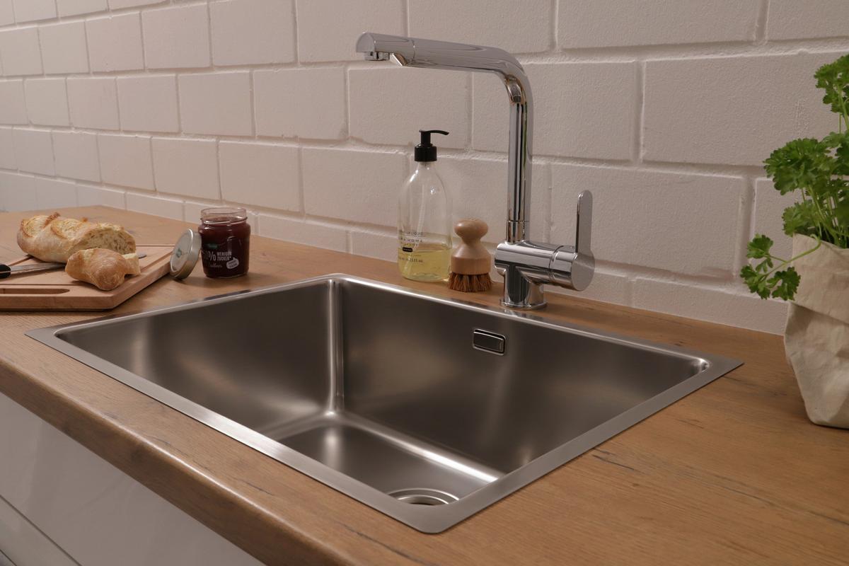 Spüle Respekta Inox Edelstahl Bxt: 59x43,5 Cm - Edelstahlfarben, Trend, Metall (59/22,5/44cm) - Respekta