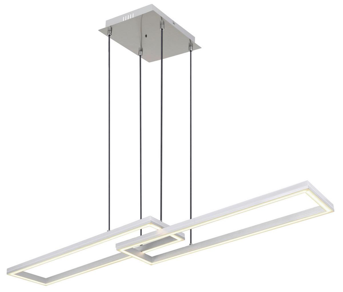 LED-Hängeleuchte 67209-45h - Silberfarben/Opal, Trend, Kunststoff/Metall (119,5/25,5/120cm) - Globo