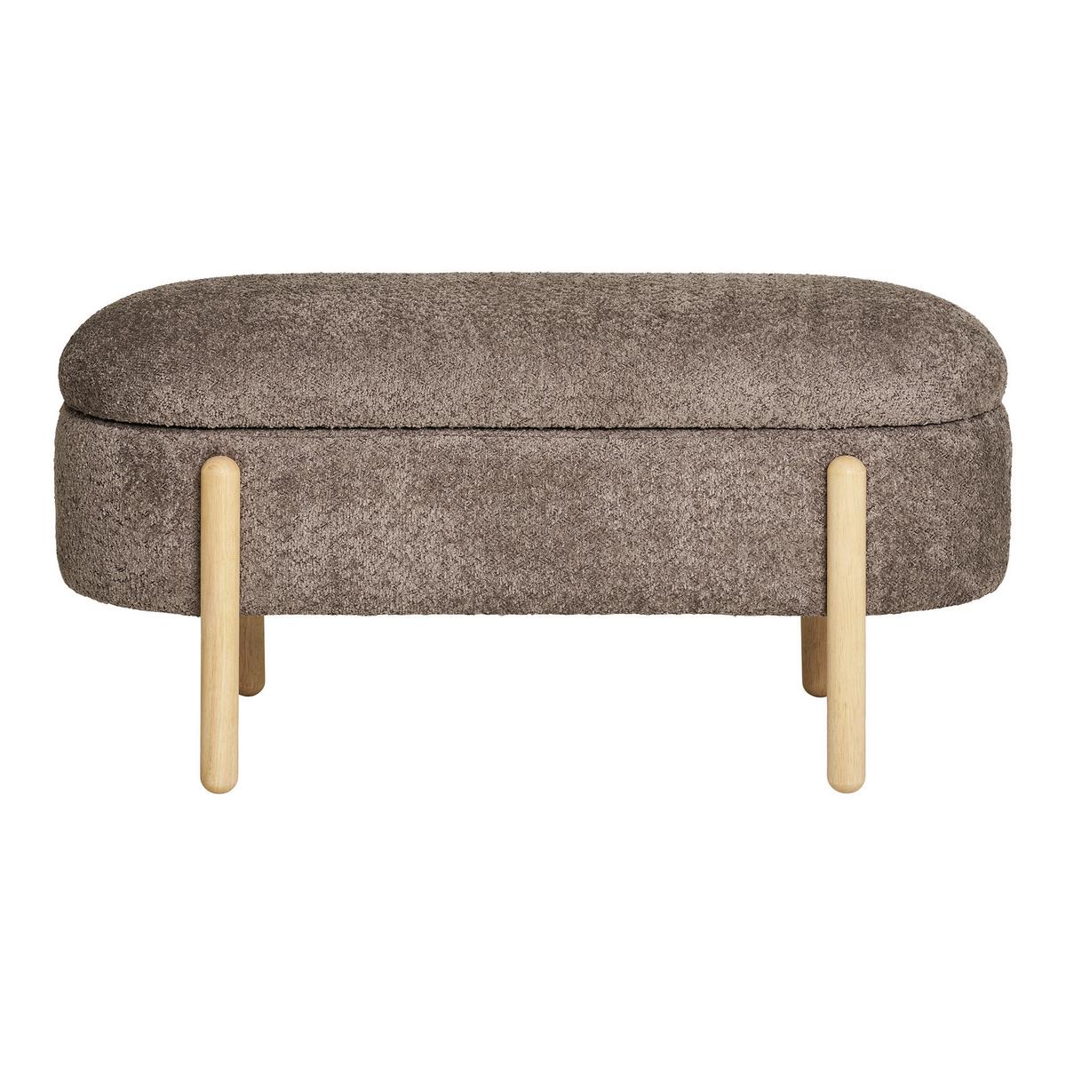 GARDEROBENBANK Branca Bench Braun B: 97cm - Naturfarben/Braun, Design, Textil (97/40/48cm) - MID.YOU