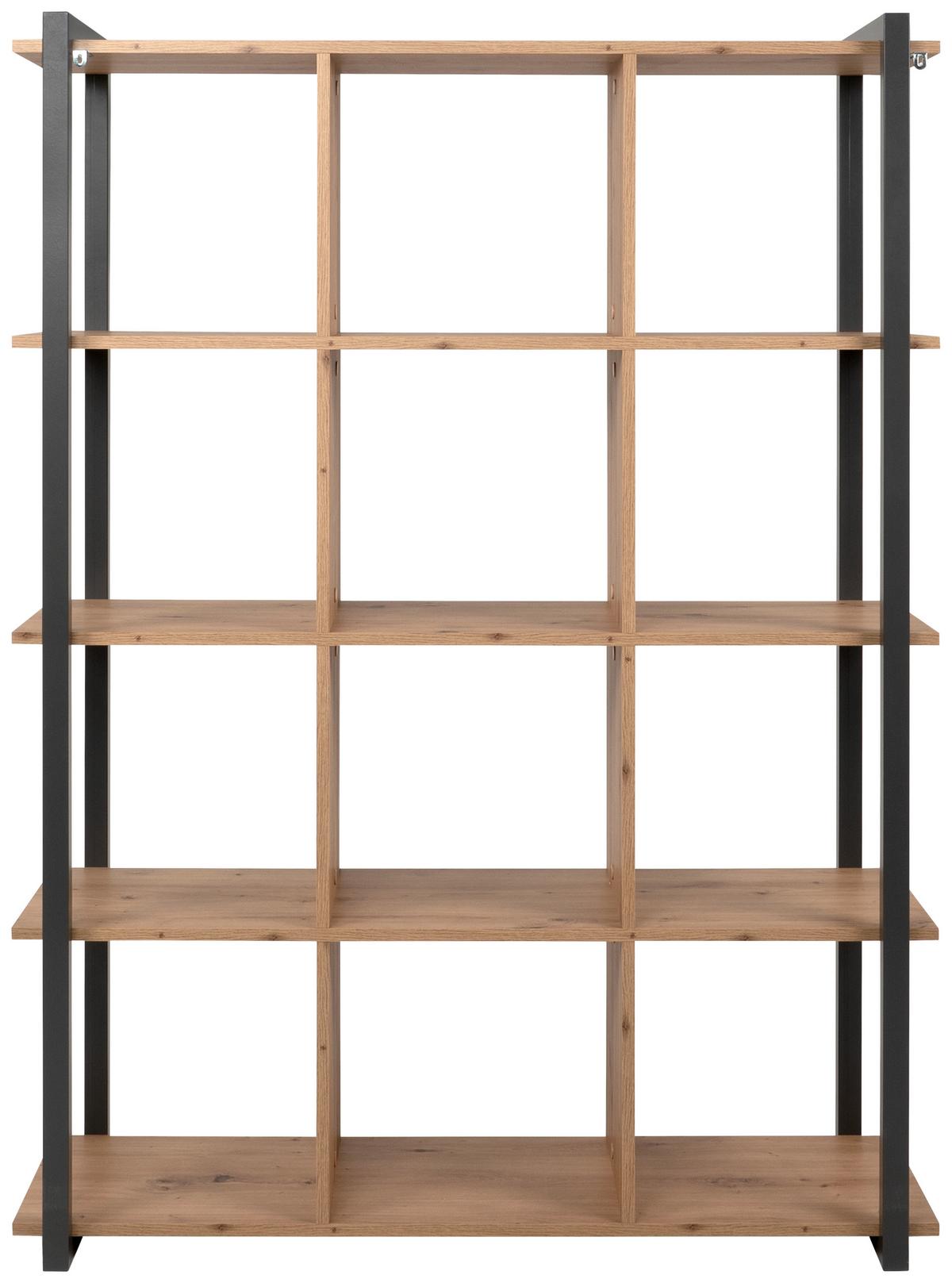 Regal Denver 31 B: 107 Cm Eiche Dekor/anthrazit - Eichefarben/Anthrazit, KONVENTIONELL, Holzwerkstoff (107/145/39cm) - MID.YOU