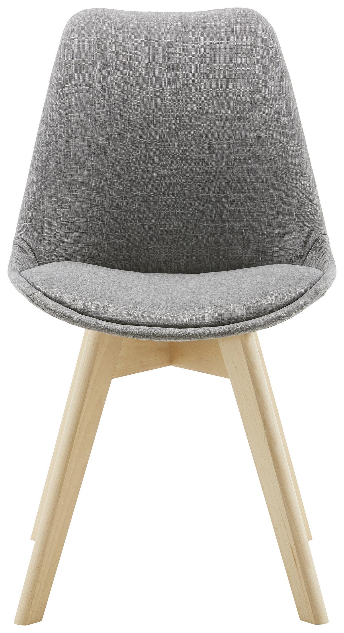 Jídelní židle Rocksi - šedá/barvy buku, Moderní, dřevo/textil (43/82,5/43cm) - Bessagi Home