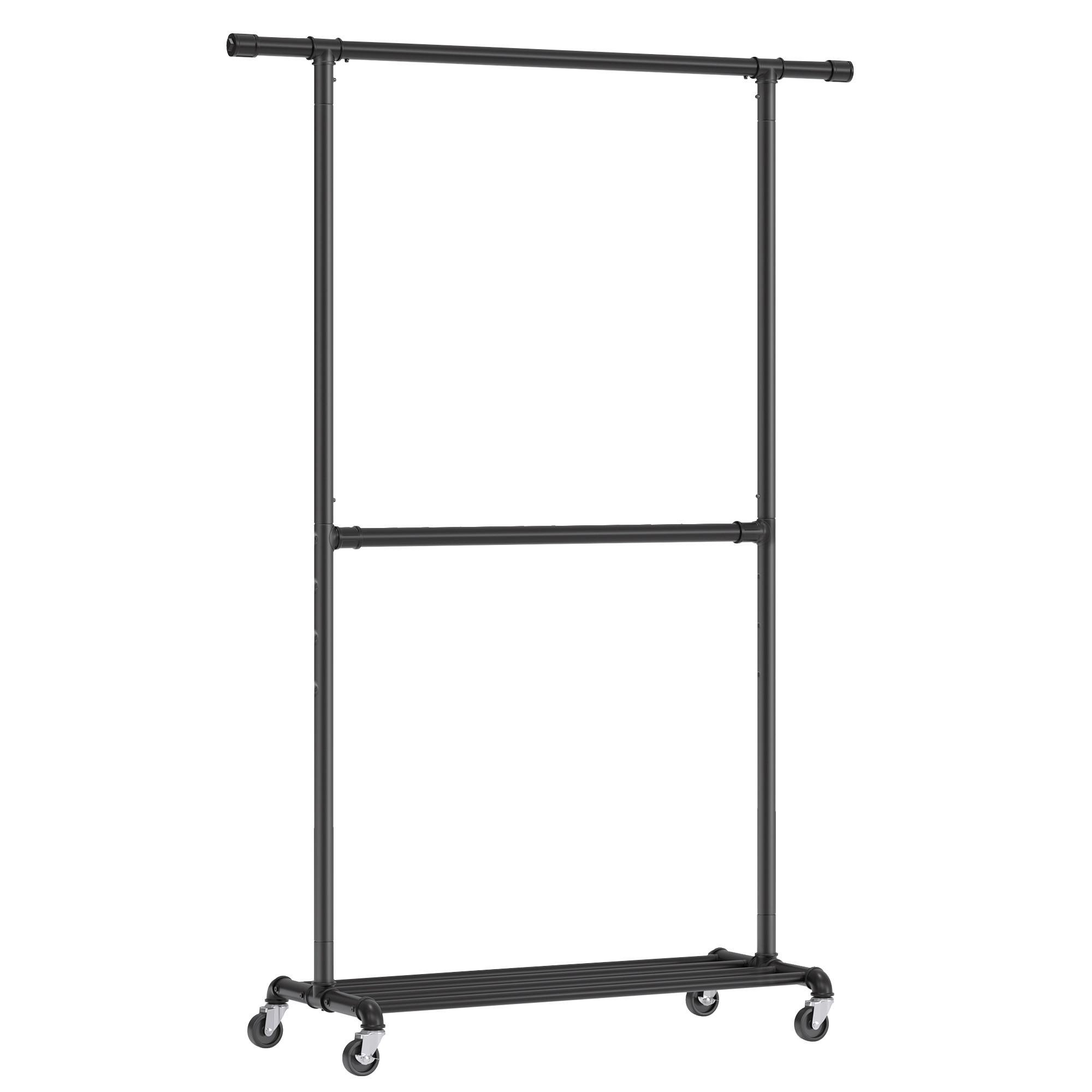 Kleiderwagen Schwarz B: 130 cm - Schwarz, Basics, Metall (130/198/49cm)