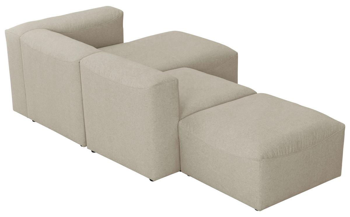 Ecksofa Lena Creme Flachgewebe - Creme, Design, Textil (250/73/160cm) - Max Winzer