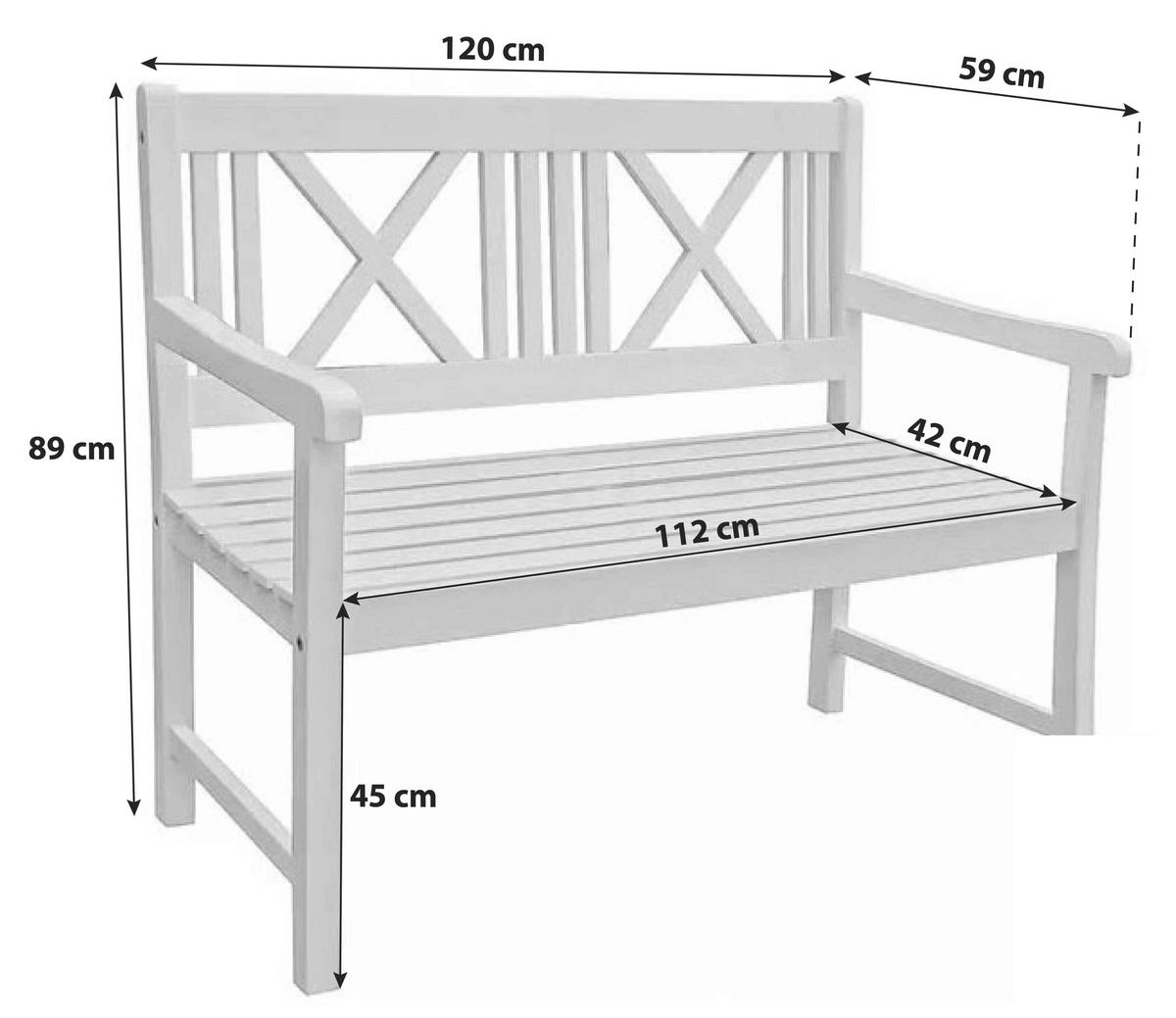Gartenbank Holz 2 Sitzer Malmö - Basics, Holz (120/88/56cm) - Gardenson