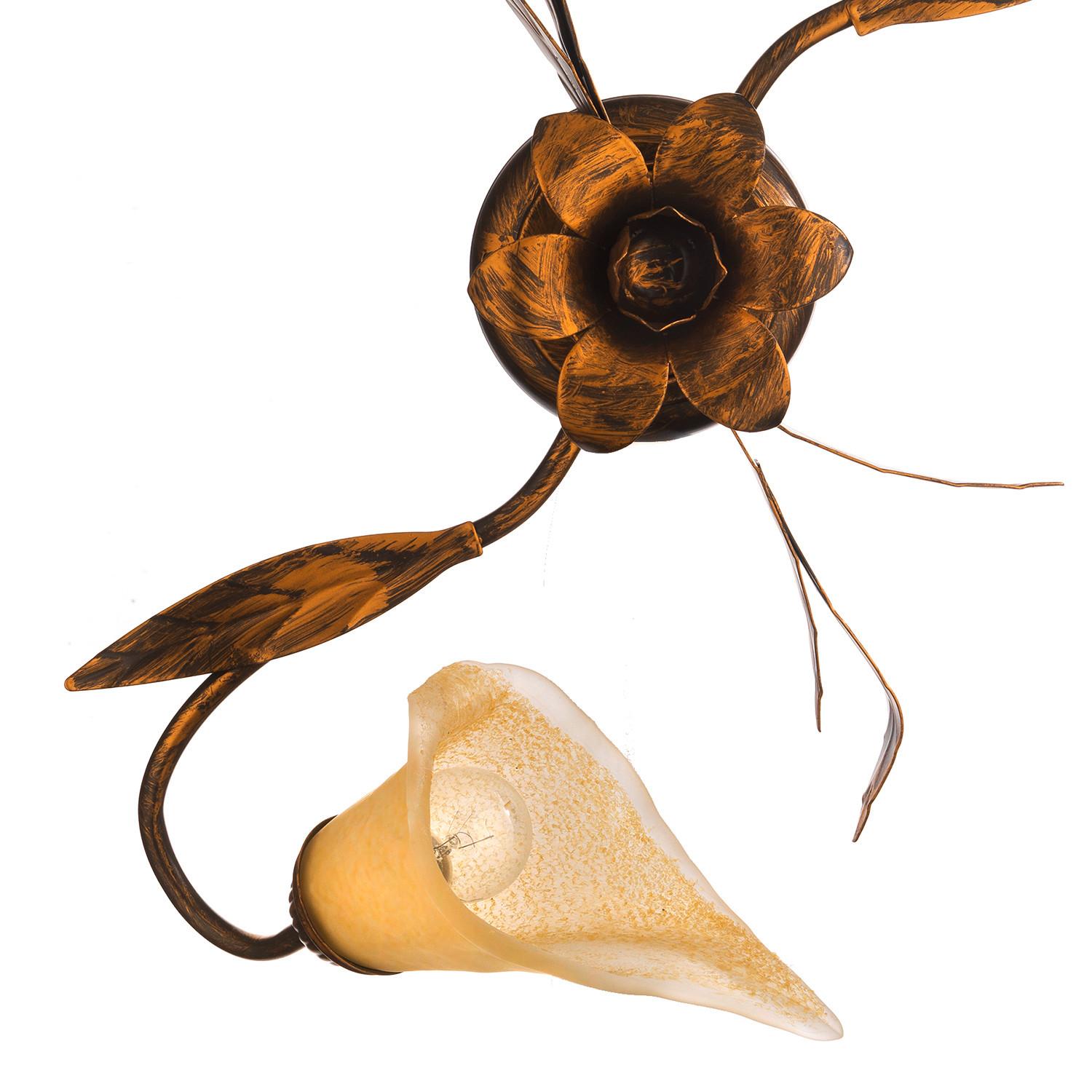 Deckenleuchte 4230/Pl2 - Bronzefarben, KONVENTIONELL, Glas/Metall (55/25/40cm)