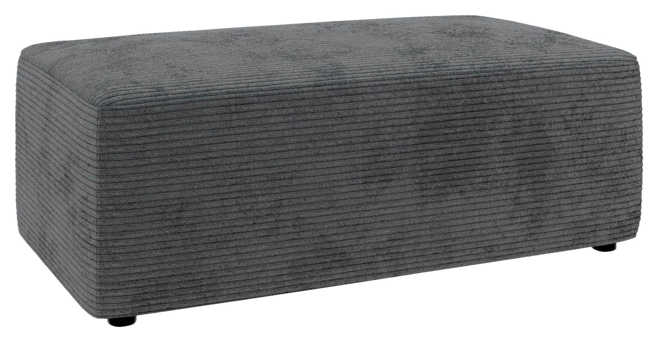 Hocker Wien, Dunkelgrau B: 112 cm - Dunkelgrau/Schwarz, MODERN, Textil (112/44/66cm) - Trendmanufaktur