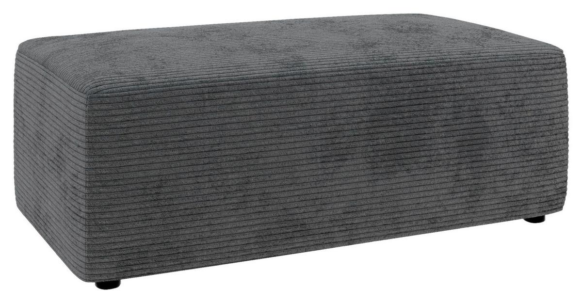 Hocker Wien, Dunkelgrau B: 112 cm - Dunkelgrau/Schwarz, MODERN, Textil (112/44/66cm) - Trendmanufaktur